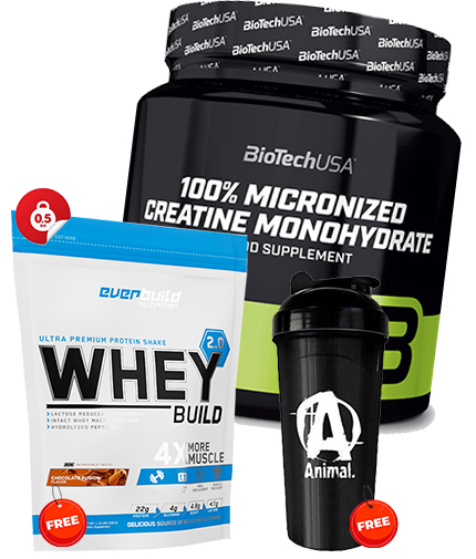 PROMO STACK BIOTECH USA CREATINE + WHEY+ SHAKER